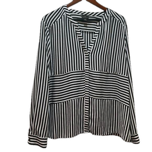 Worthington black&white striped blouse size XL GUC..
